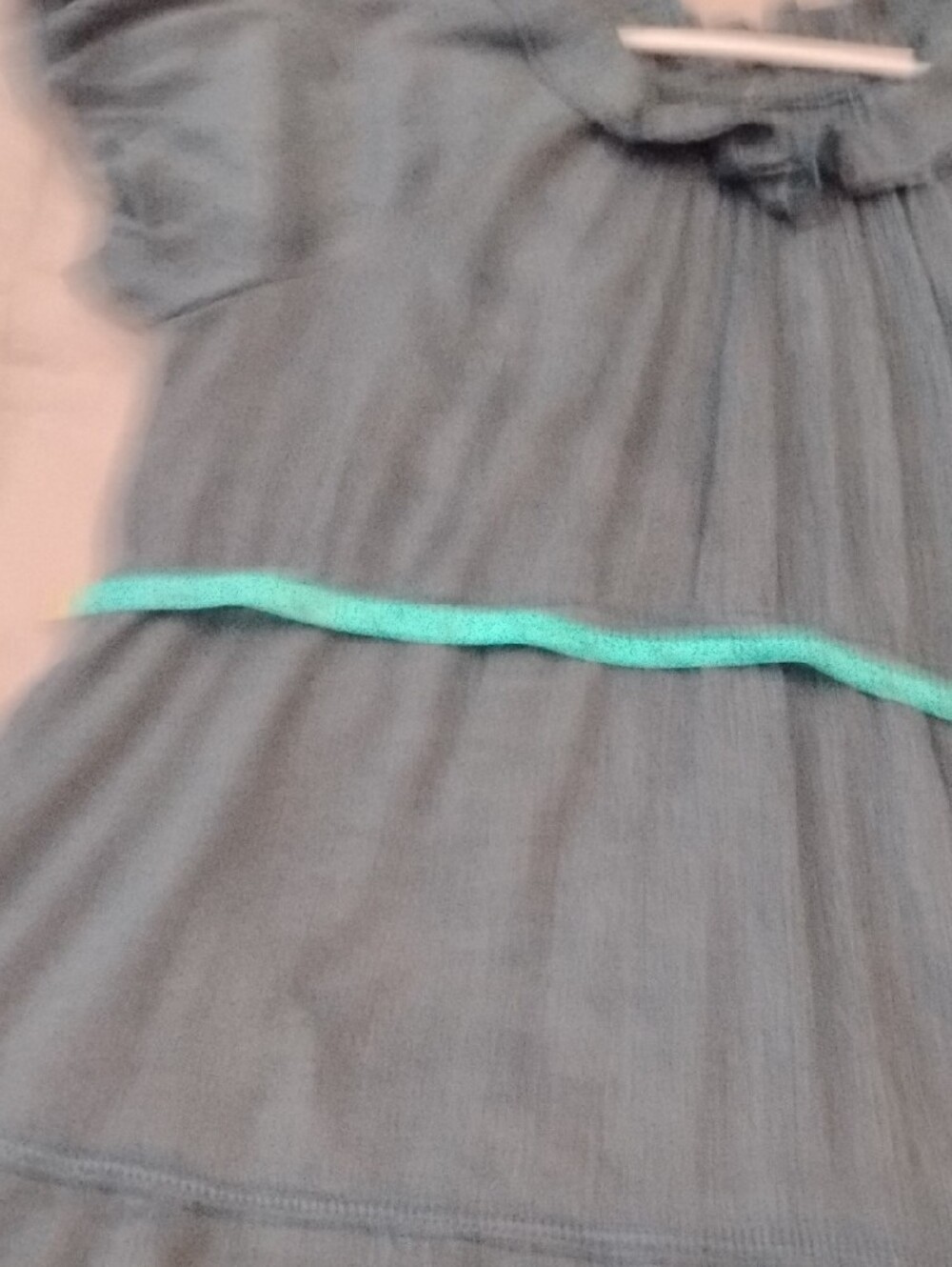 Women's Blue Ruffled Short Sleeve Dress - Picture 9 of 10